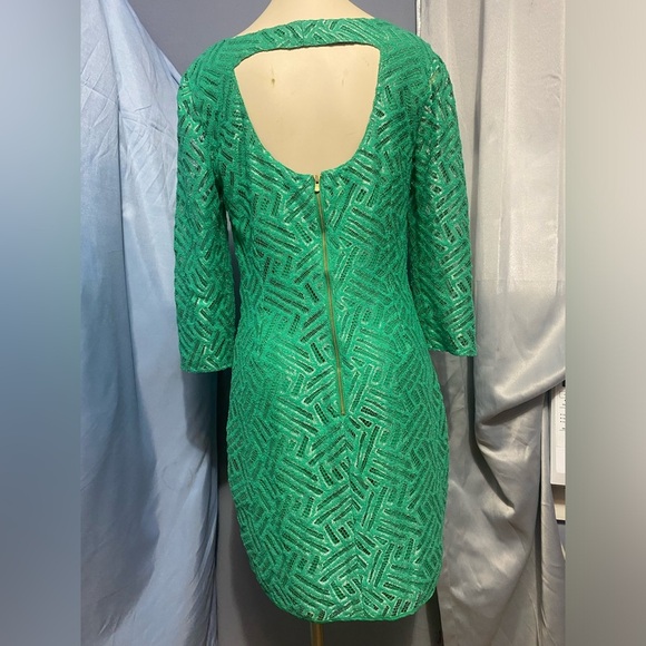 Lilly Pulitzer Green Sheath Dress Long Sleeve Crew Neck - Picture 12 of 12